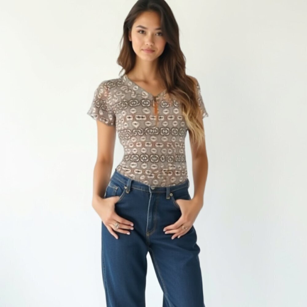 Club ride cycling Patterned V-Neck Women’s Top with Zipper S